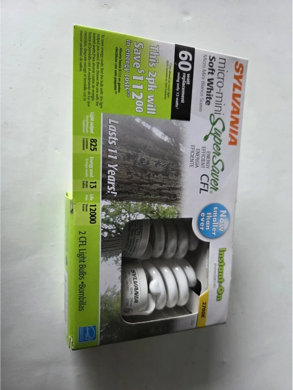 Sylvania Micro-Mini Super Saver ~Soft White~Bulbs 2pk.  11 Year Life-SF2